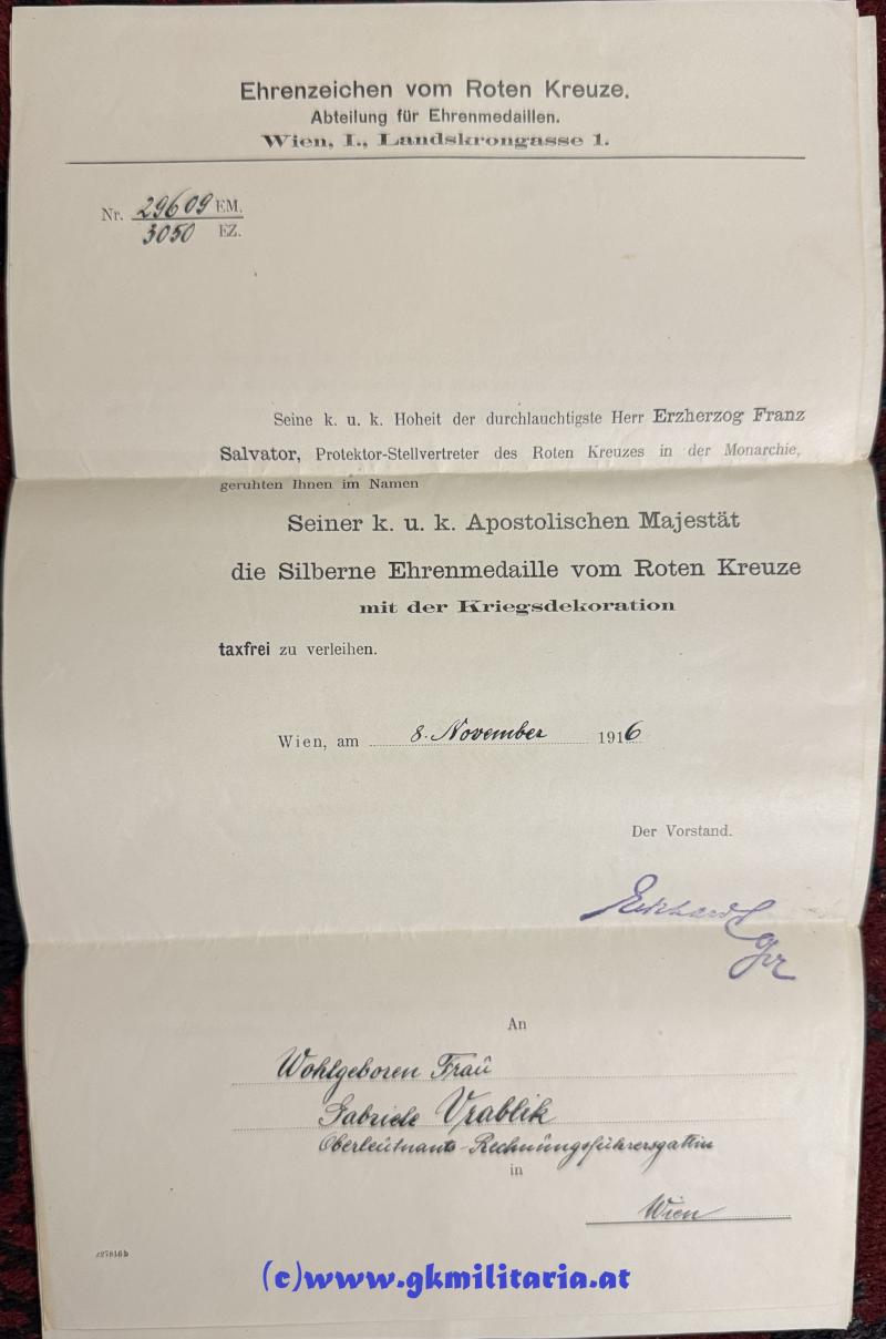 Nachlass Familie Oberleutnant VRABLIK Inf. Reg. 3 - Rotes Kreuz!