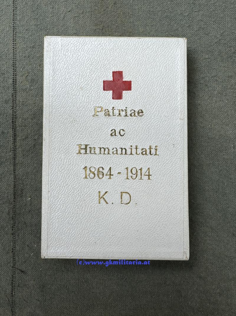 k.u.k. Silberne Ehrenmedaille des Roten Kreuzes mit KD im Etui! - TOP!