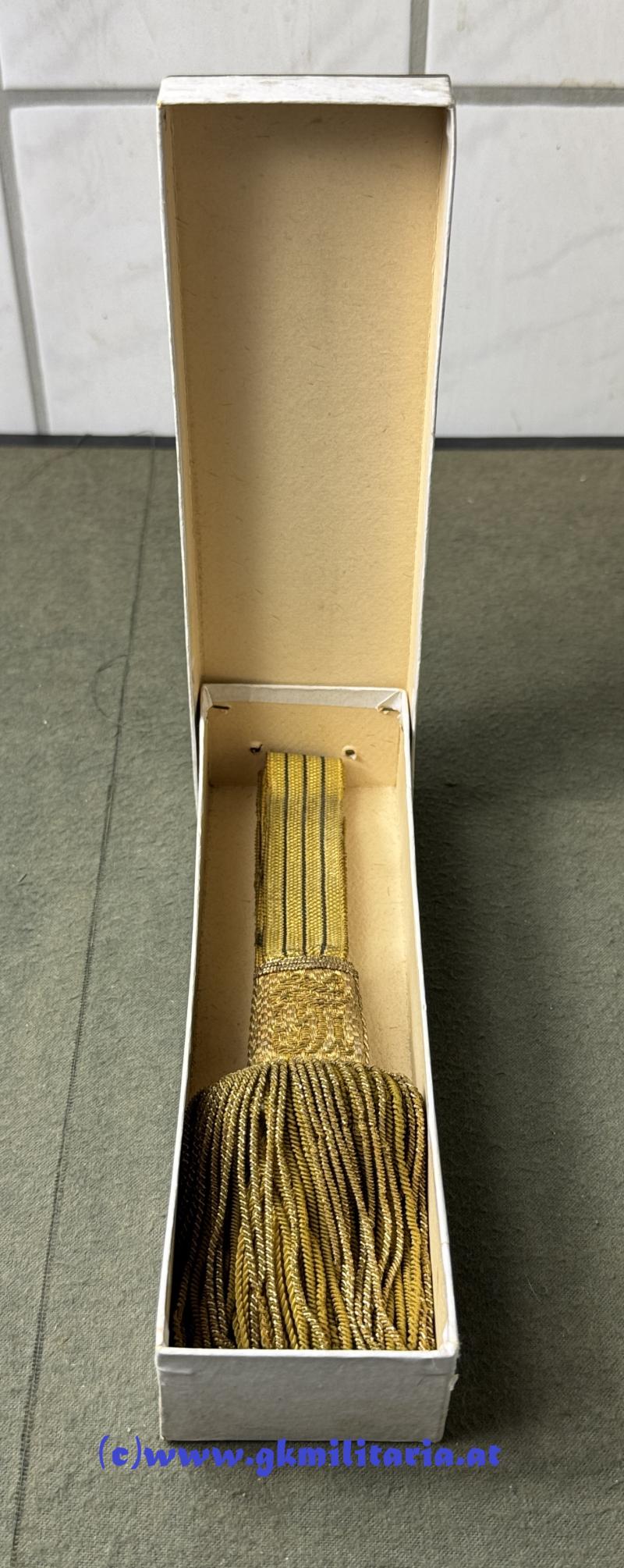 k.u.k. Portepee Säbel Kaiser Franz Joseph I. - originaler Verkaufskarton!