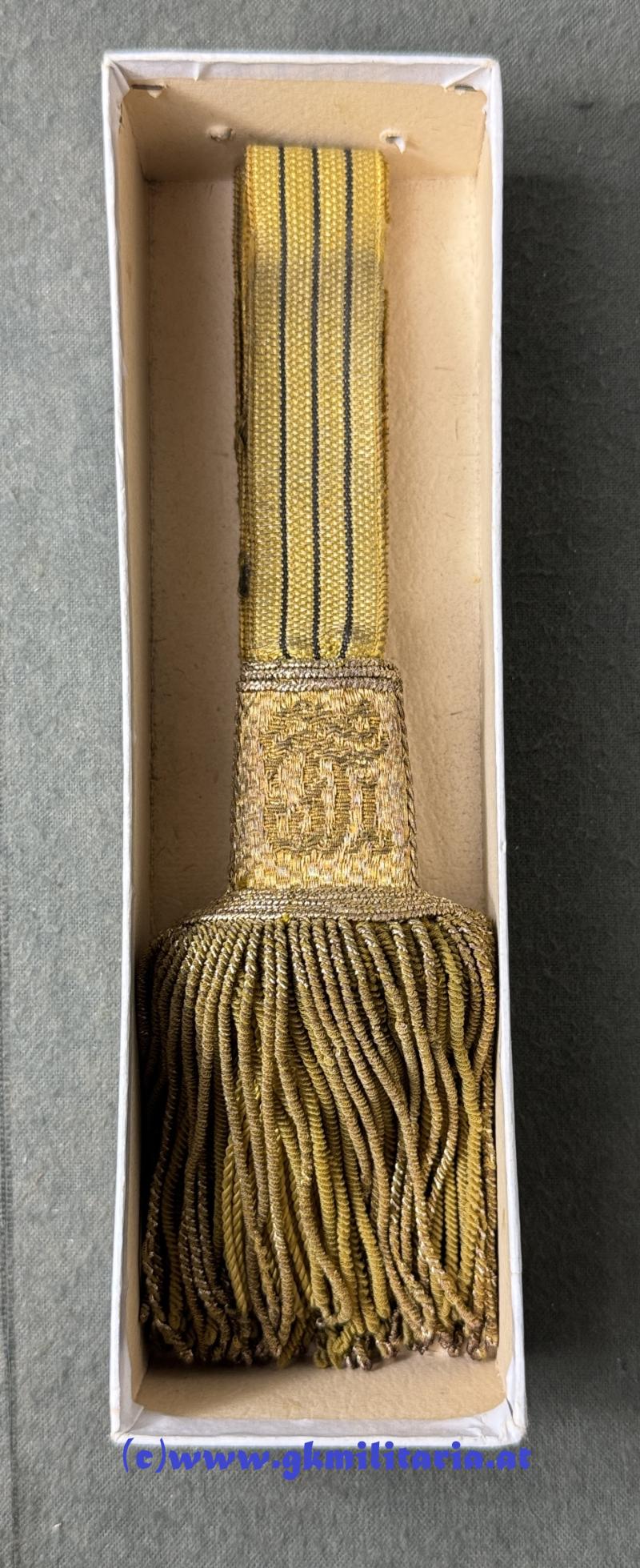 k.u.k. Portepee Säbel Kaiser Franz Joseph I. - originaler Verkaufskarton!