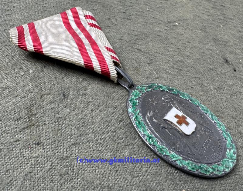 k.u.k. Silberne Ehrenmedaille v. Roten Kreuz mit KD - TOP PATINA!!