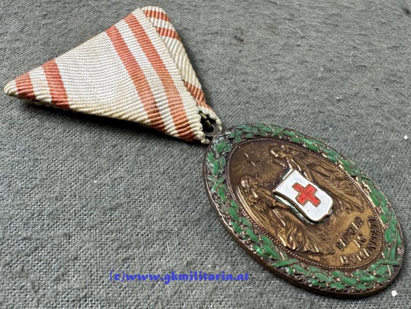 k.u.k. Bronzene Ehrenmedaille v. Roten Kreuz m. KD - VARIANTE!!