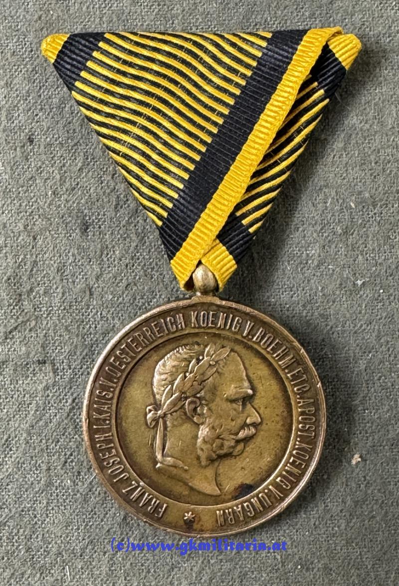 k.u.k. Kriegsmedaille 2. December 1873 - Seltene Variante mit