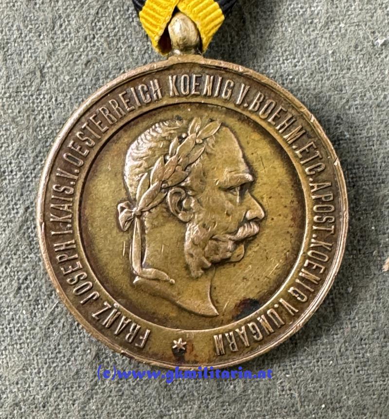 k.u.k. Kriegsmedaille 2. December 1873 - Seltene Variante mit