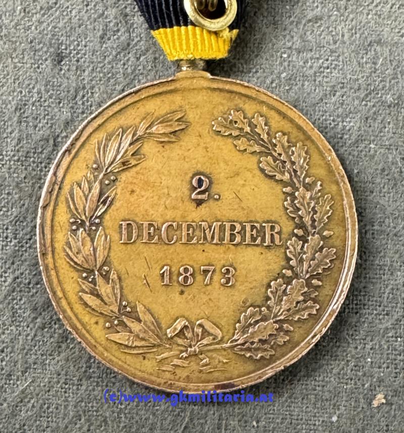 k.u.k. Kriegsmedaille 2. December 1873 - Seltene Variante mit
