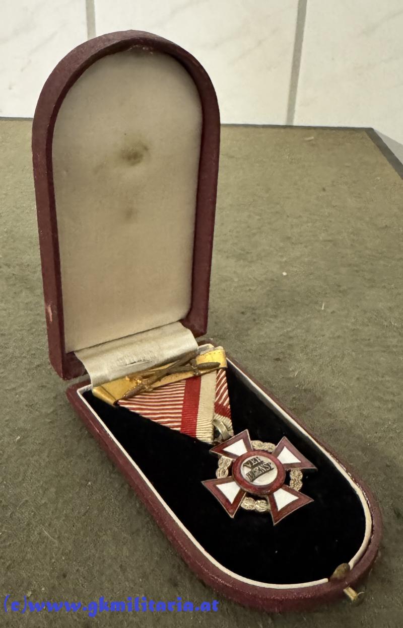k.u.k. Militärverdienstkreuz 3. Klasse mit KD und WH-Spange im Etui! - Variante!!