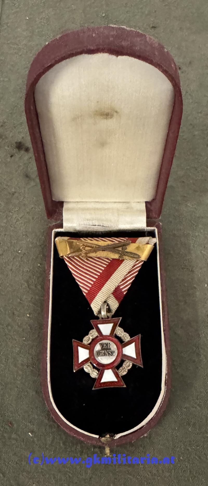 k.u.k. Militärverdienstkreuz 3. Klasse mit KD und WH-Spange im Etui! - Variante!!