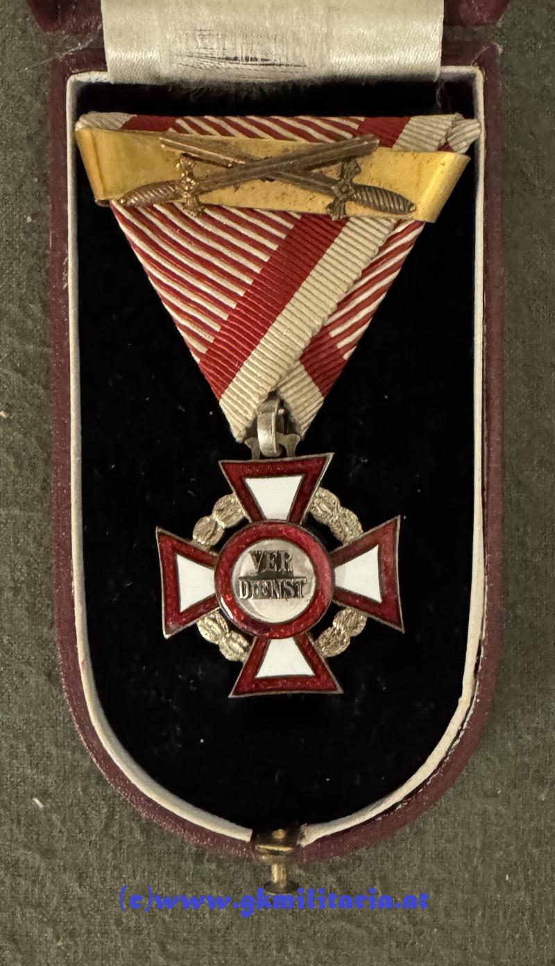 k.u.k. Militärverdienstkreuz 3. Klasse mit KD und WH-Spange im Etui! - Variante!!