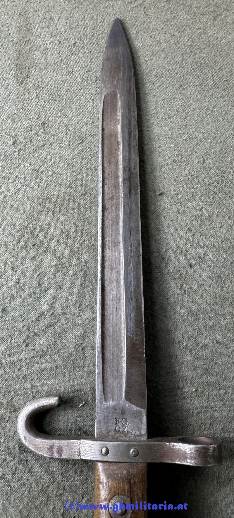 Messerbajonett M 1895 f. Unteroffiziere - mitbeförderte Variante !!