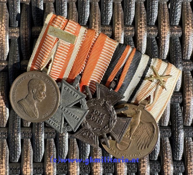 k.u.k. 4-teilige Ordensspange - Deutsche Trageweise!