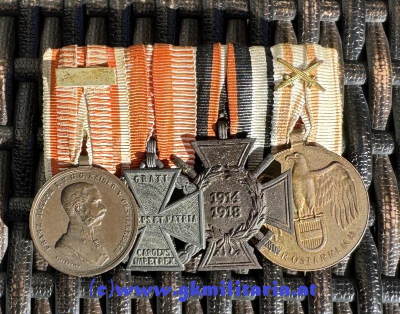 k.u.k. 4-teilige Ordensspange - Deutsche Trageweise!