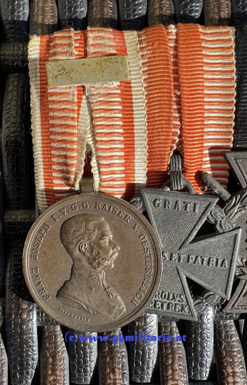 k.u.k. 4-teilige Ordensspange - Deutsche Trageweise!