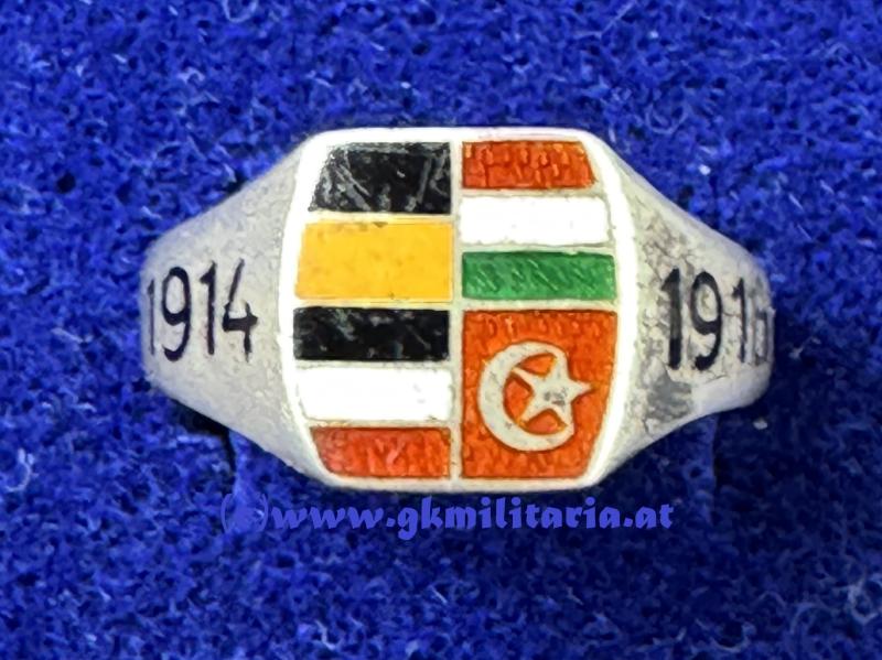 k.u.k. Patriotischer Ring - Viererbund mit Türkei 1914-16! - emailliert!