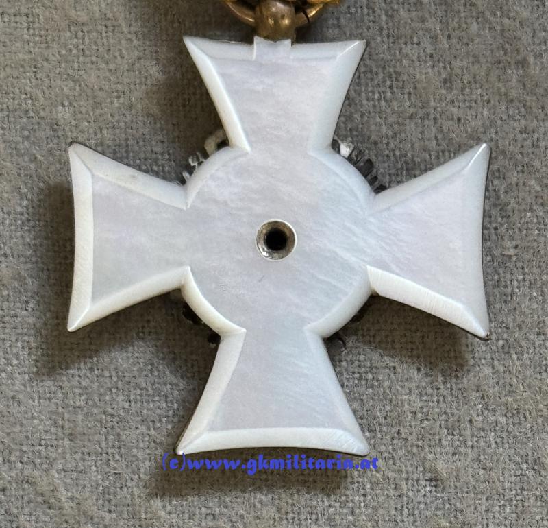 k.u.k. Militärdienstzeichen f. Offiziere 1. Klasse 25 - Luxusfertigung Perlmutt!