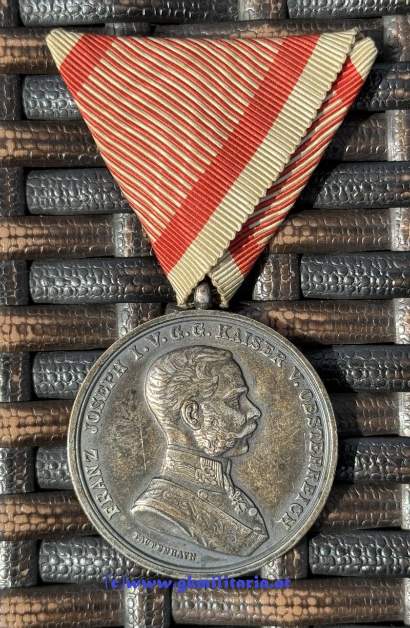 k.u.k. Silberne Tapferkeitsmedaille Kaiser Franz Joseph I. 1. Klasse - VARIANTE! - SELTEN!