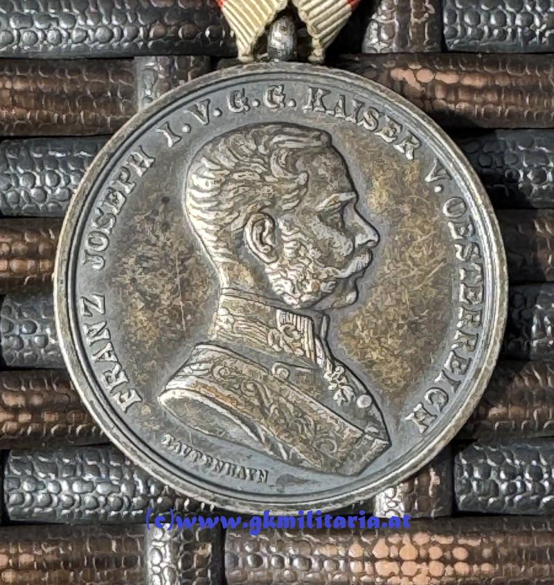 k.u.k. Silberne Tapferkeitsmedaille Kaiser Franz Joseph I. 1. Klasse - VARIANTE! - SELTEN!