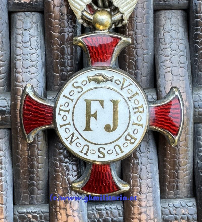 k.u.k. Goldenes Verdienstkreuz im Etui! - VARIANTE SILBER von H.U.W.!!