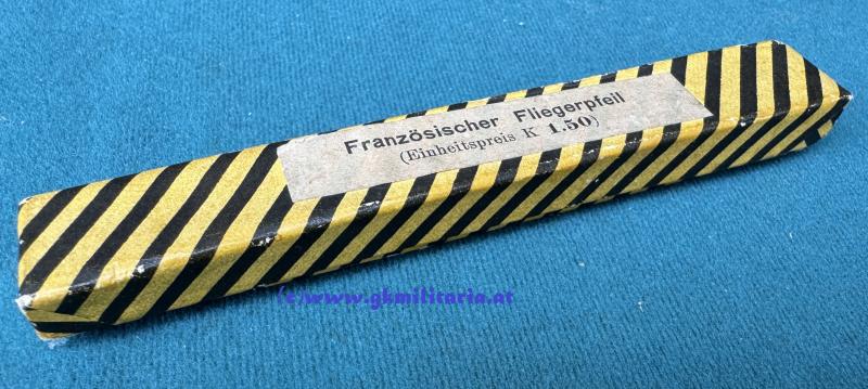 k.u.k. Patriotischer Fliegerpfeil im Verkaufskarton!! - Selten!