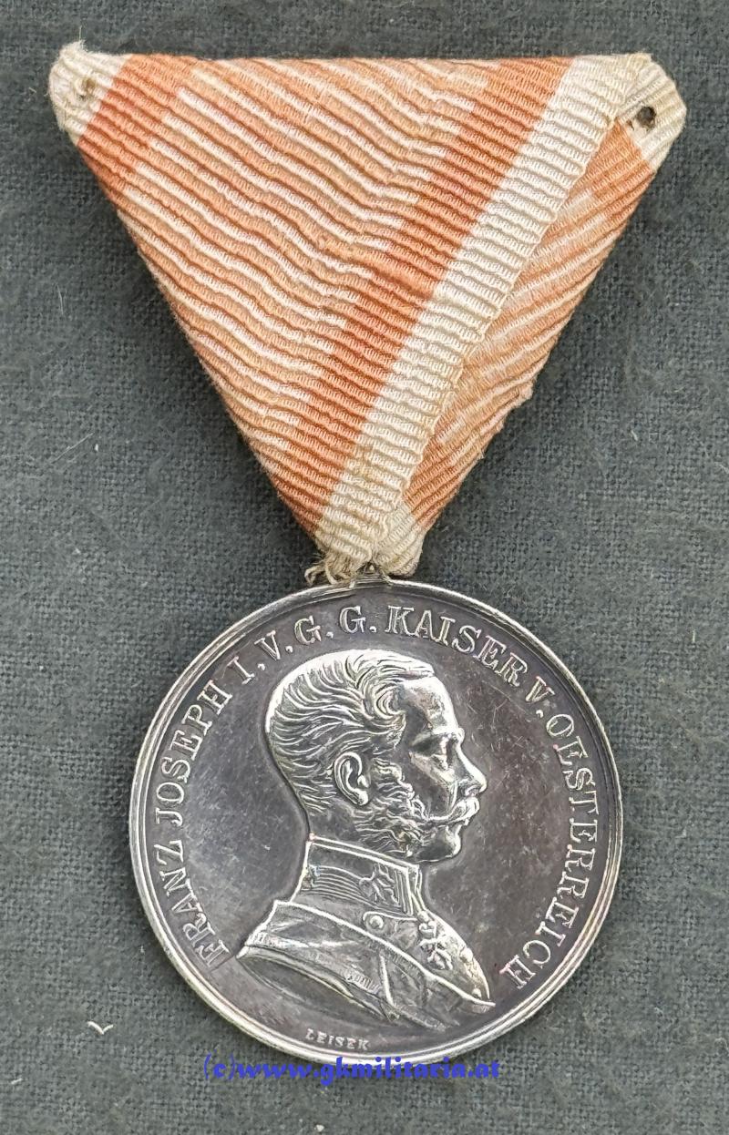 k.u.k. Silberne Tapferkeitsmedaille 1. Klasse Kaiser Franz Joseph I. - Silber!