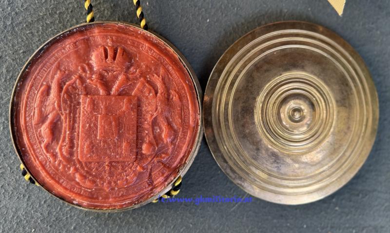 k.u.k. Adelsdiplom 1815 für Aloys Palkle von Palklay - Kaiser Franz I. von Österreich 1815 - Polen - Warschau - Salzverschleiss Direction Wieliczka!!