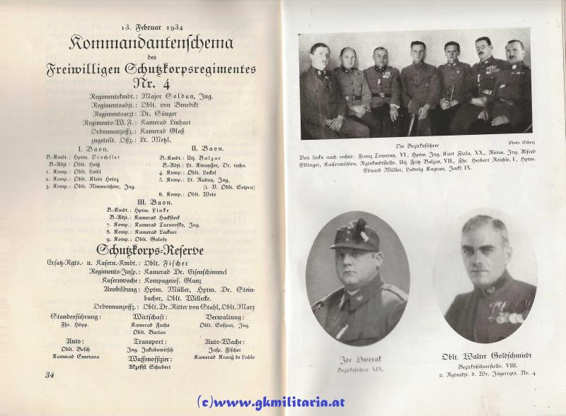 Gedenkschrift Wiener Heimatschutzregiment Nr. 4 - 19II34 - Bürgerkrieg 1934!!