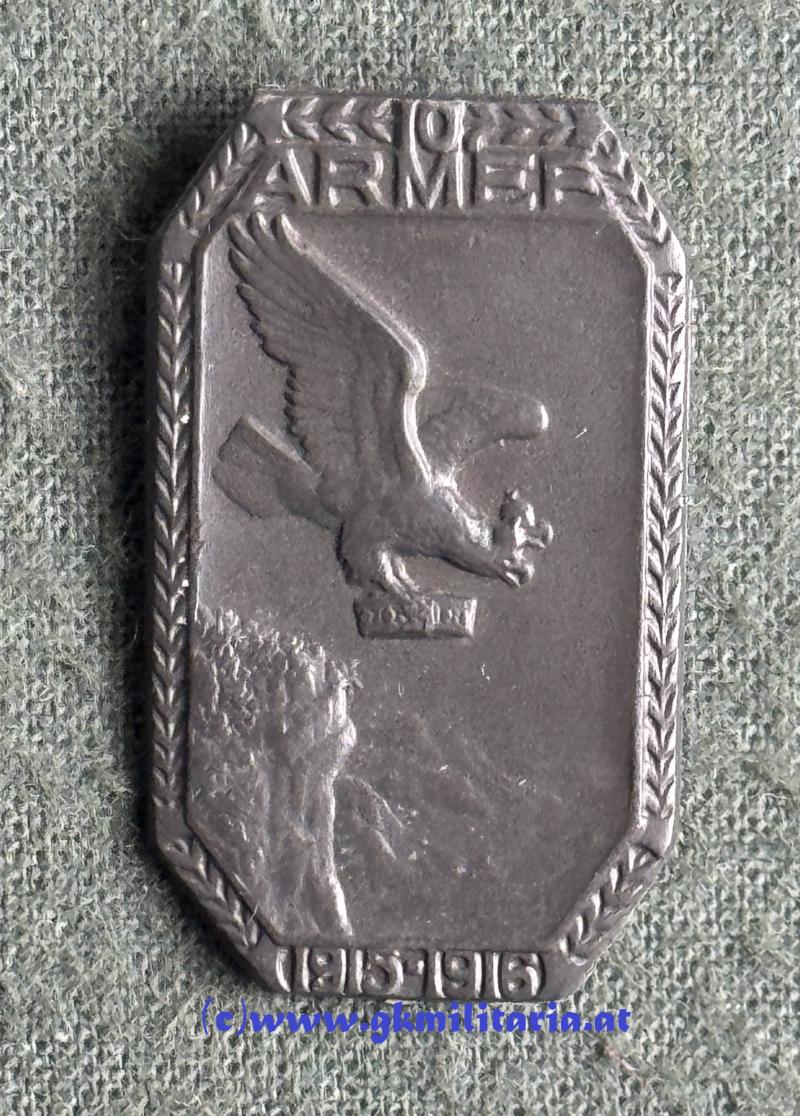 k.u.k. Kappenabzeichen 10. Armee -