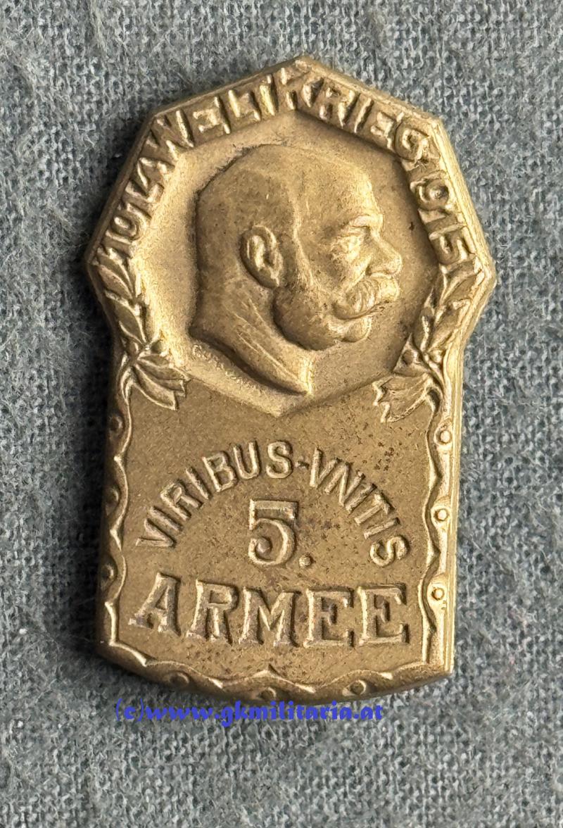 k.u.k. Kappenabzeichen 5. Armee 1914-1915 !!