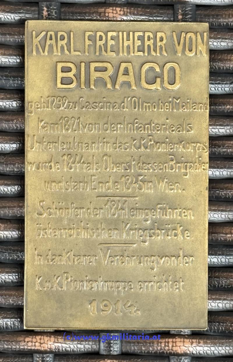 k.u.k. Plakette Oberst Karl Freiherr von Birago - k.u.k. Pionierkorps u. Oberst der adeligen lombardisch-venezianischen Leibgarde !!