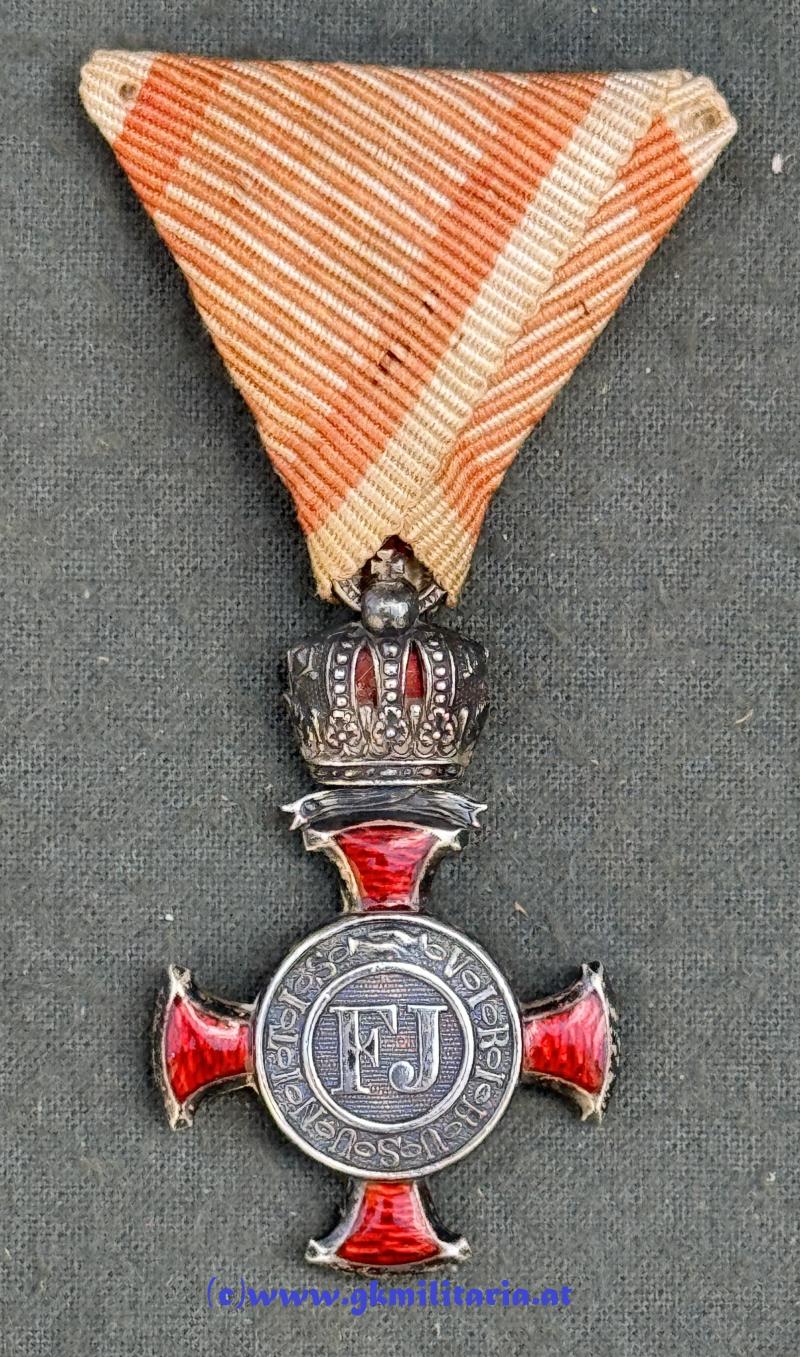 k.u.k. Silbernes Verdienstkreuz mit Krone - ROZET & FISCHMEISTER!!