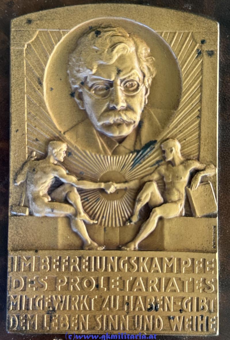 Viktor Adler Plakette 1933 - SDAP - 1. Republik! - Sehr selten!