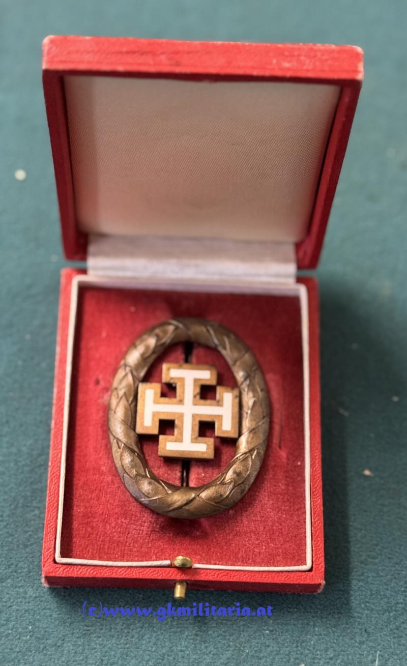 ÖSTERREICH - 1. REPUBLIK UND BUNDESSTAAT - Bronzenes Ehrenzeichen der Vaterländischen Front 2. Klasse im Etui!