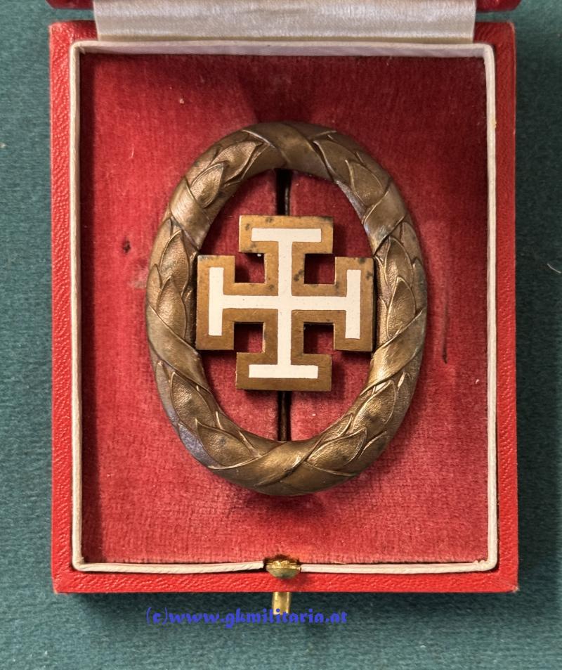 ÖSTERREICH - 1. REPUBLIK UND BUNDESSTAAT - Bronzenes Ehrenzeichen der Vaterländischen Front 2. Klasse im Etui!