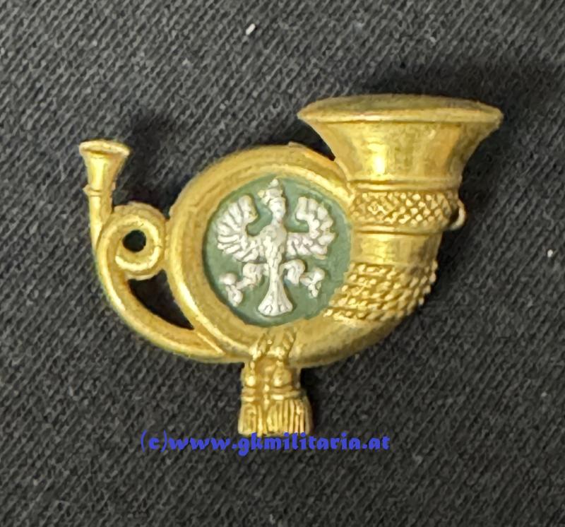 k.k. Jägerhorn für die Feldkappe der Tiroler Kaiserjäger!