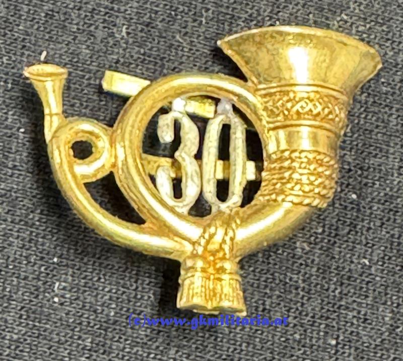 k.k. Jägerhorn für die Feldkappe des k.u.k. Feldjägerbataillons Nr. 30!!