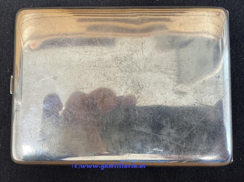 k.u.k. Zigarettentabatiere k.u.k. Luftfahrtruppe - Beobachter u. Feldpilot Oblt. Chlup Franz ! Flek 7 Parndorf!!