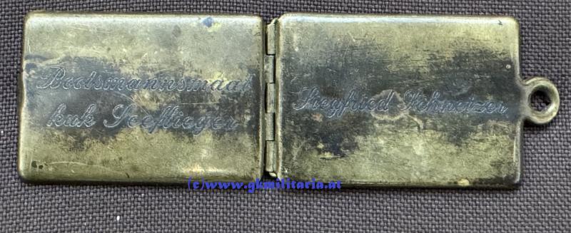 Kapsel für Legitimation k.u.k. Kriegsmarine - Bootsmannsmaat k.u.k. Seeflieger Siegfried Schnetzer !! - mit Gravur!! - RAR!