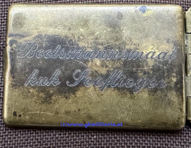 Kapsel für Legitimation k.u.k. Kriegsmarine - Bootsmannsmaat k.u.k. Seeflieger Siegfried Schnetzer !! - mit Gravur!! - RAR!