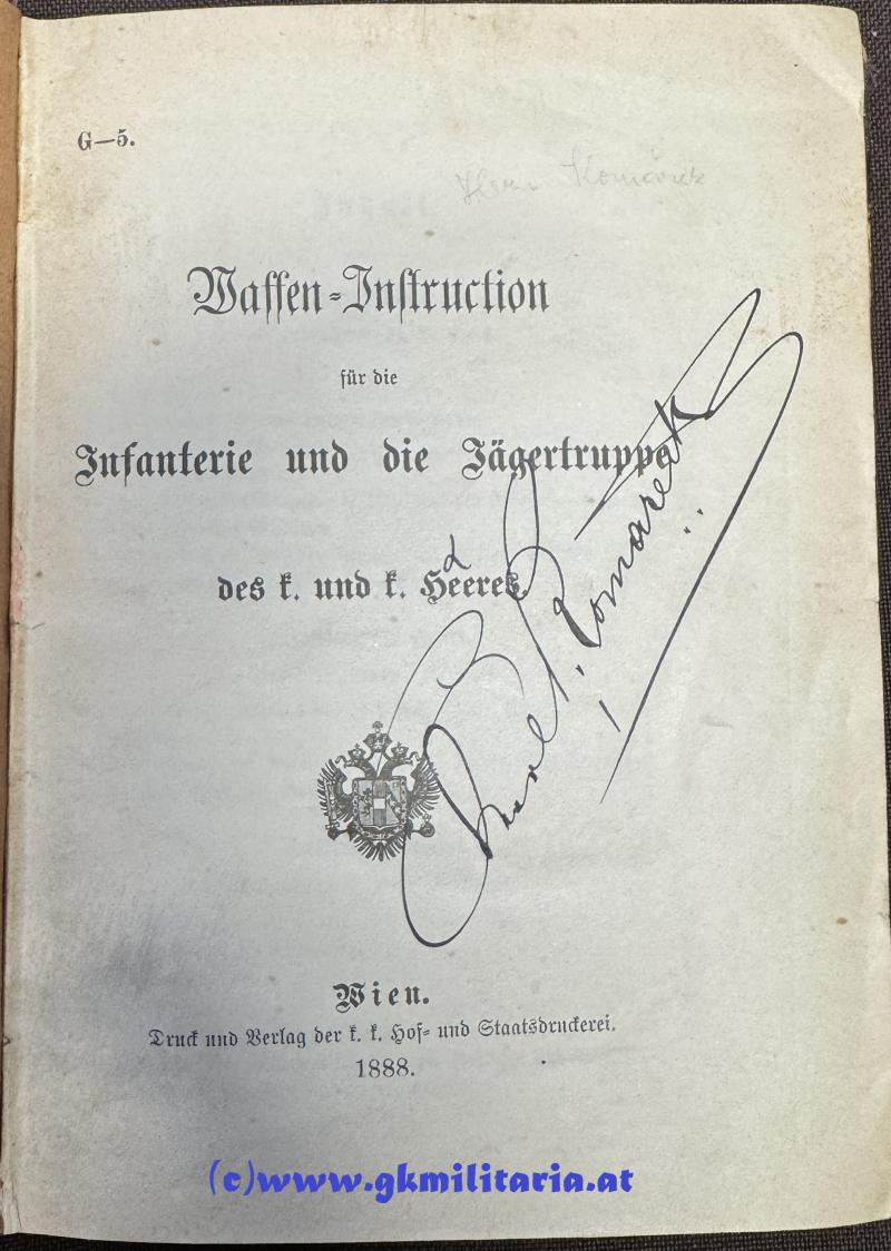k.u.k. Waffen-Instruktion f. d. Infanterie und die Jägertruppe - G-5 und Waffen-Instruction für die k.und k. Cavallerie G6 !! 1888 & 1891!!