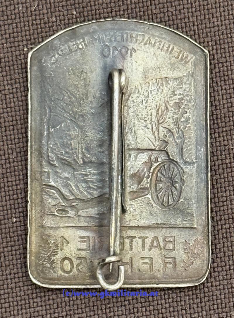 k.u.k. Kappenabzeichen Batterie 1 - R.F.H.R. Nr. 50 - Weihnachten im Felde 1916!!