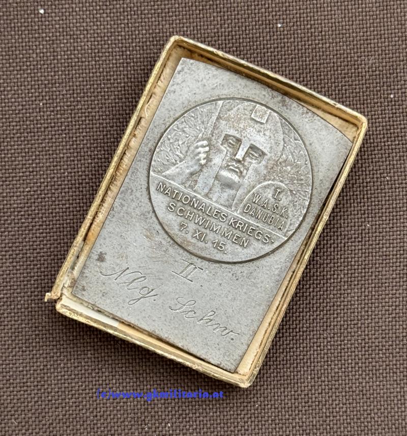 k.u.k. Plakette Nationales Kriegsschwimmen 7.Xi.1915 - WIEN!