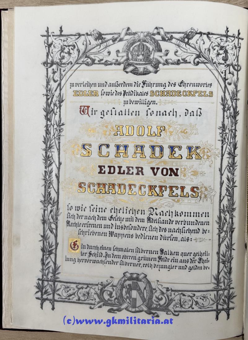 Großer Urkundennachlass Feldmarschallleutnant Adolf Schadek Edler von Schadeckfels - Kmdt. Landwehr-Infanterie-Brigade in Przemysl!!