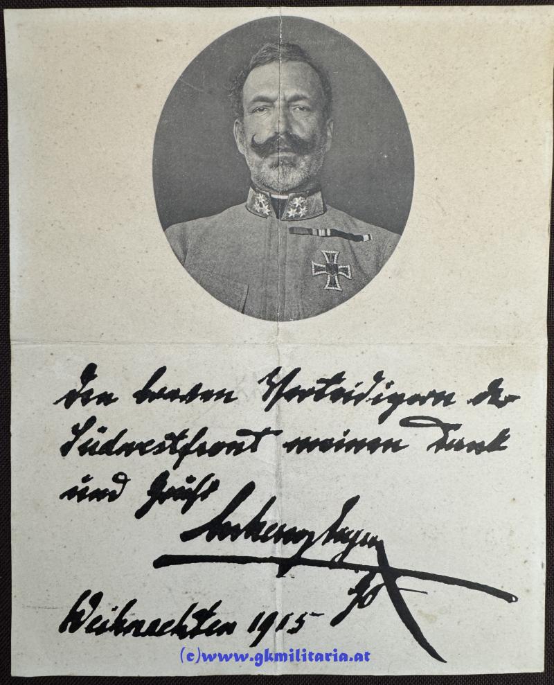 Erzherzog Eugen Übersendungsschreiben für Geschenkring und Ring 1915