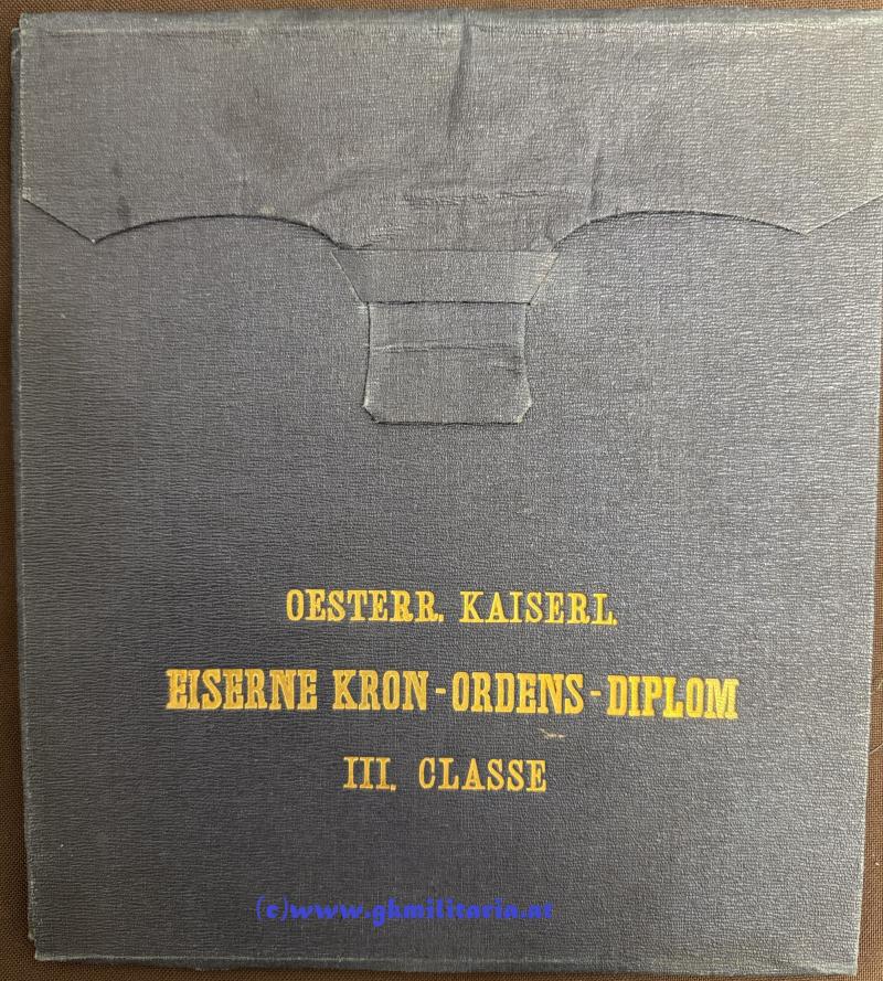 Dekretnachlass Richter der Budapester Gerichtstafel Karl von Bernolak - Verleihung Eiserne Krone III. Klasse - 1877 !!