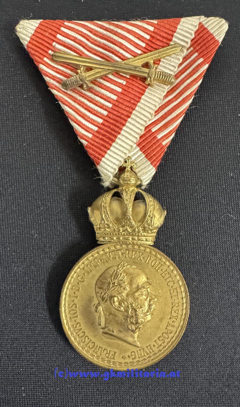 k.u.k. Bronzene Militärverdienstmedaille Kaiser Franz Josef I. im Etui - ZIMBLER!