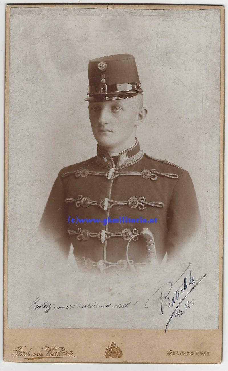 k.u.k. Portrait Fähnrich Husarenregiment - KAB Widmung 1897!!