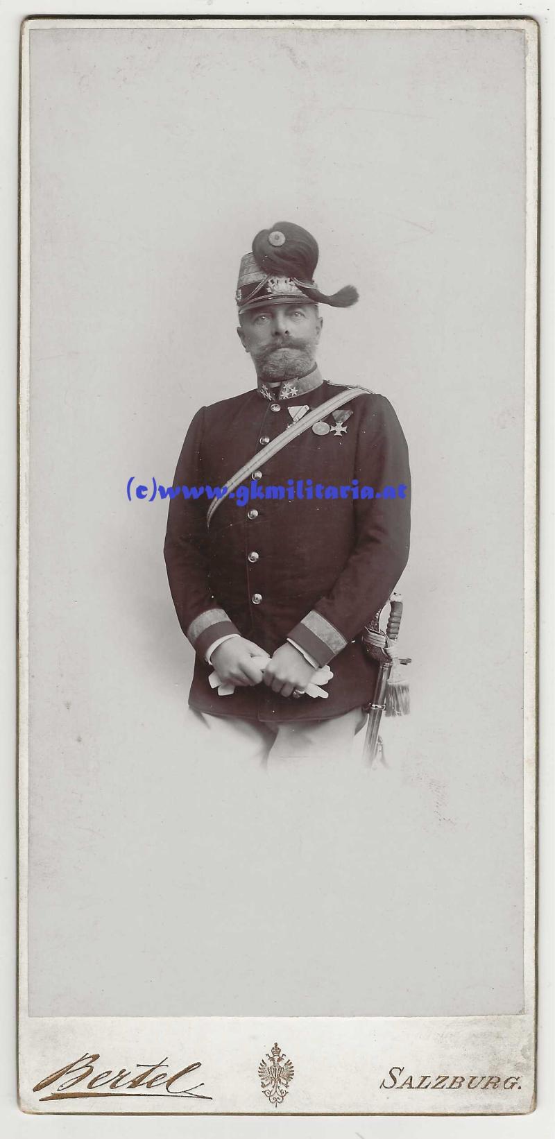 k.u.k. Portrait Oberst Artillerie m. Orden - Salzburg KAB um 1890 !!