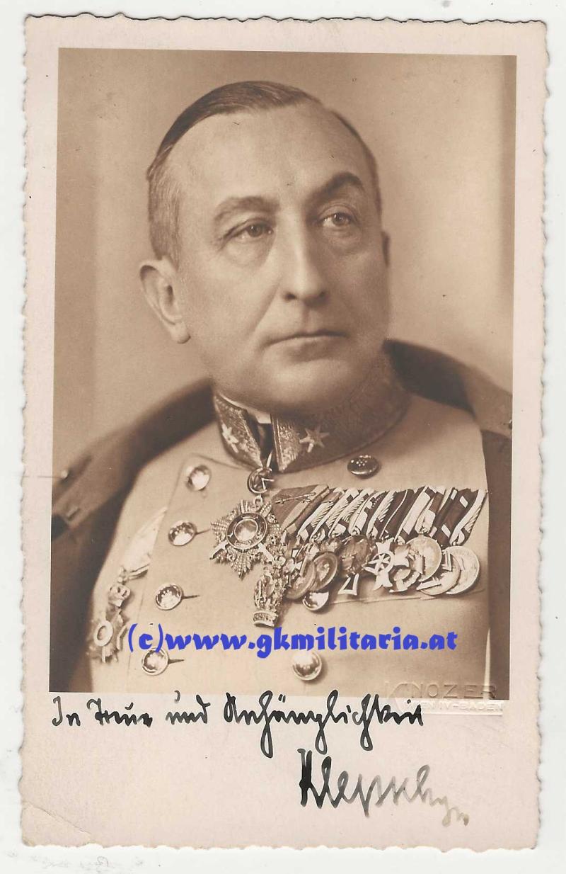 Portrait Generalmajor Ernst Klepsch mit Top Orden und e.h. Widmung! - 1. Republik!