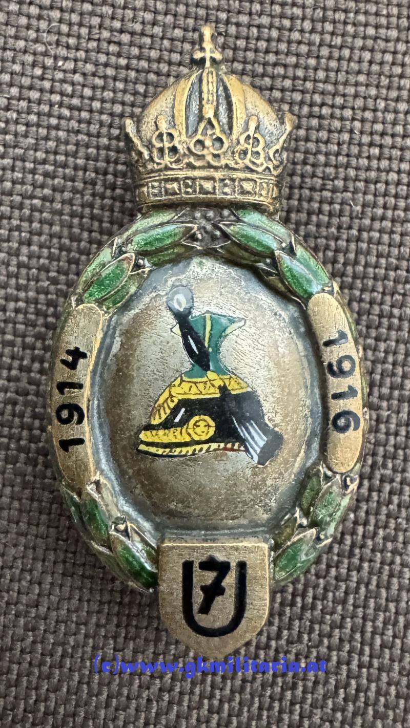 k.u.k. Kappenabzeichen Ulanenregiment Nr.7 - U.R.7 !
