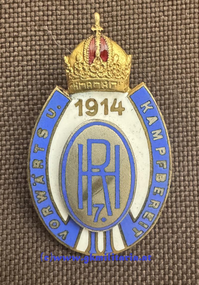 k.u.k. Kappenabzeichen Husarenregiment Nr. 7 - Variante!
