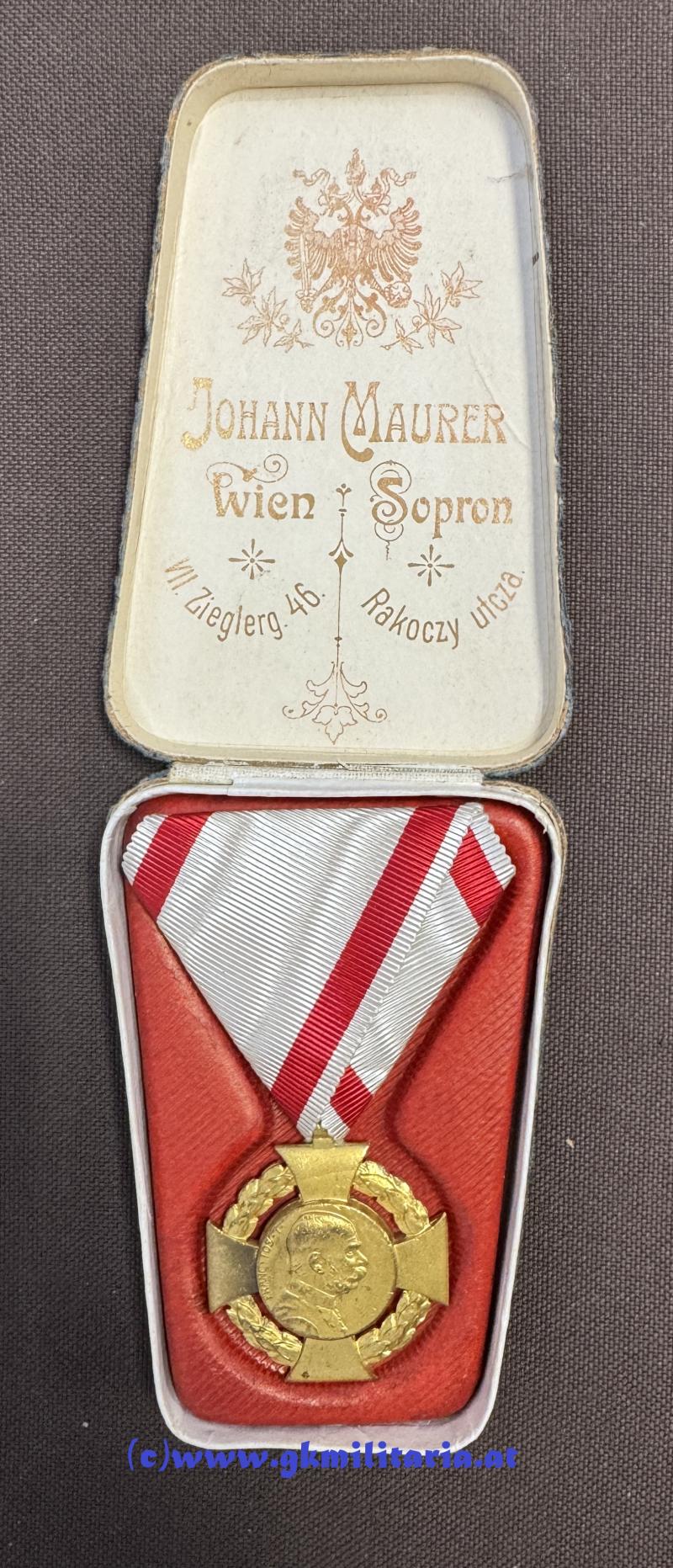 k.u.k. Jubiläumskreuz mit Etui !!